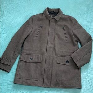 TASSO ELBA Brown Wool Blend Military Pea Coat
